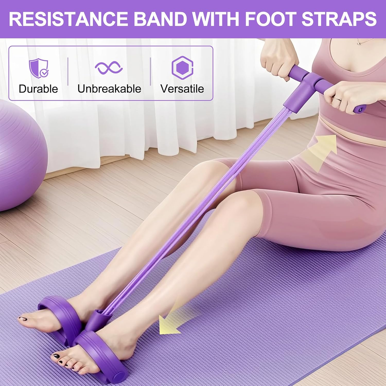 Sports Equipment Nearby - 4튜브 페달 저항 밴드 다기능 텐션