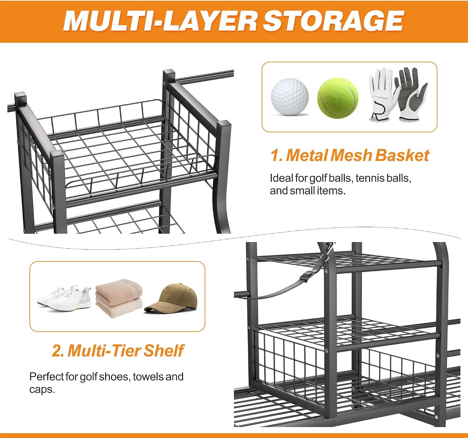 골프백 보관 랙 정리대, 헤비듀티 골프백 홀더 스탠드, - Sports Equipment Rack 리뷰 및 가격