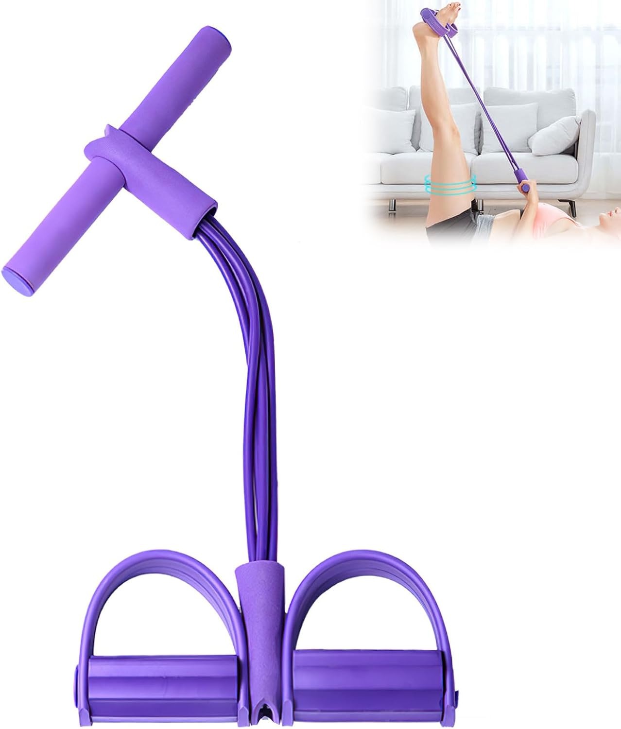4튜브 페달 저항 밴드 다기능 텐션 로프 탄성 요가 풀 - Sports Equipment Nearby 리뷰 및 가격