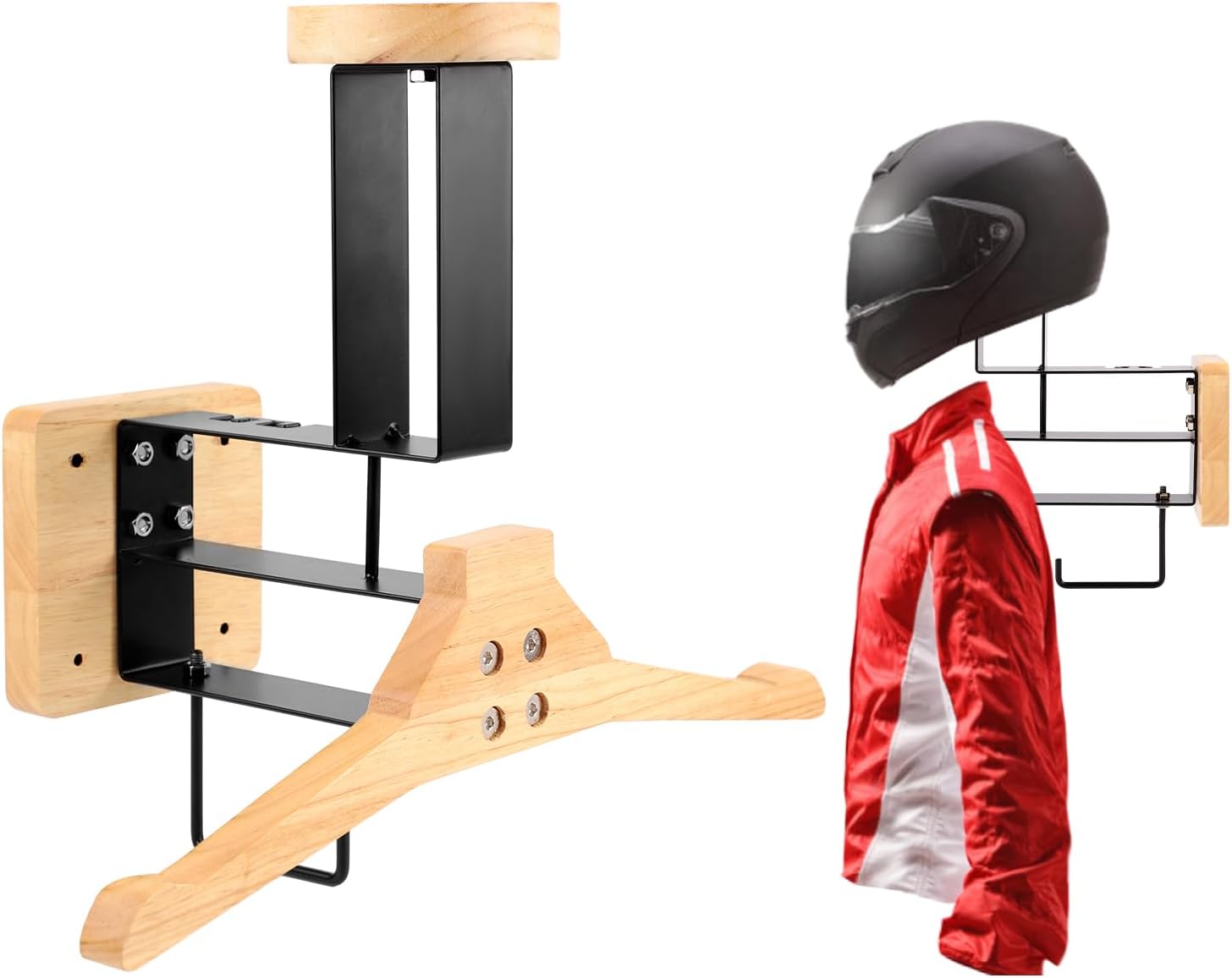 ​ 오토바이 헬멧 홀더 벽걸이 나무 걸이 헬멧 디스플레 - Sports Equipment Rack 리뷰 및 가격