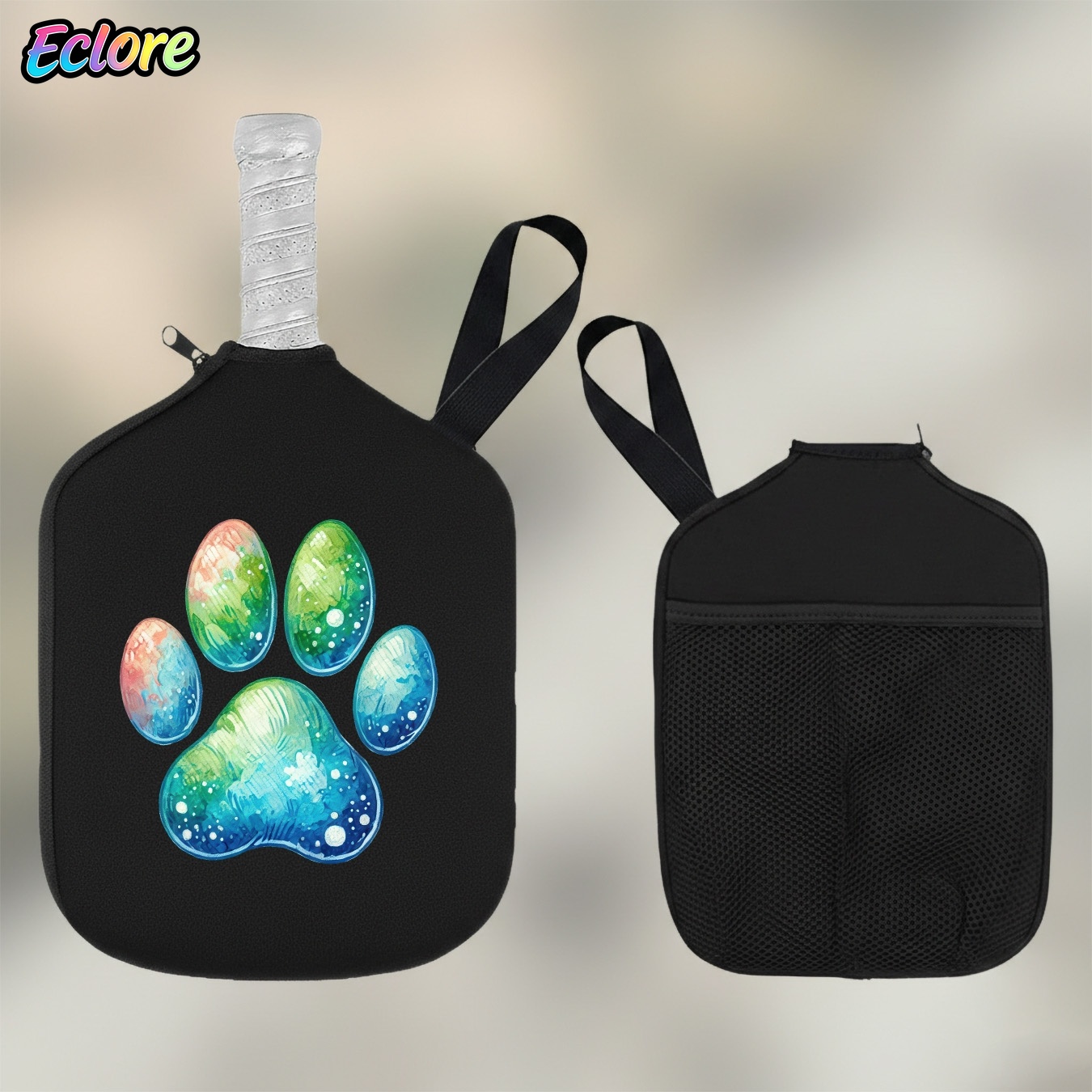 수채화 그라데이션 고양이 발자국 피클볼 패들 가방 지퍼 - Sports Equipment Bag 리뷰 및 가격