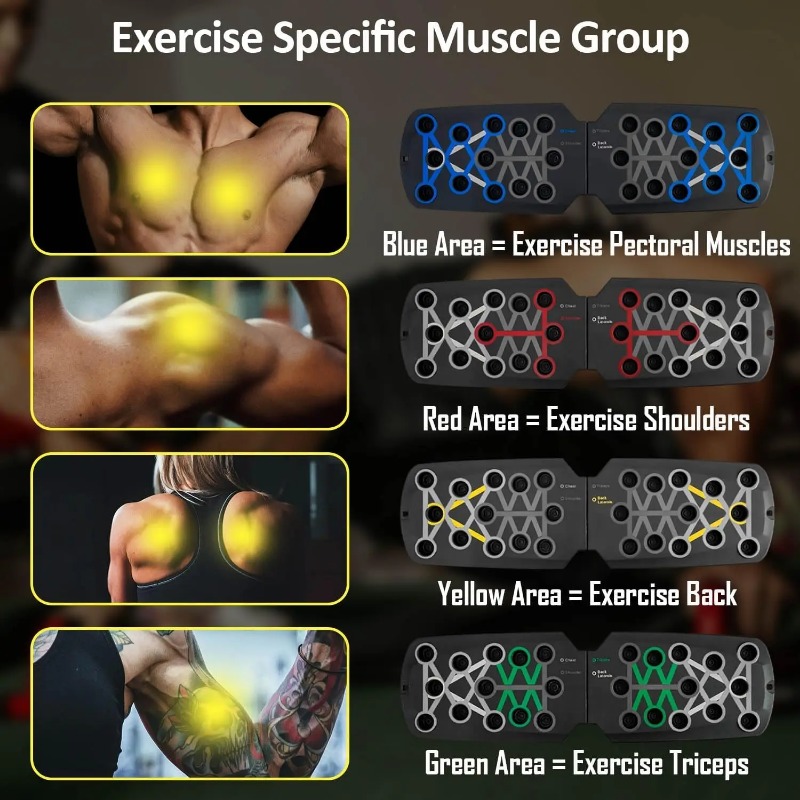저항 밴드가 있는 접이식 푸시업 보드, 다기능 푸시업  - Sports Equipment Pictures 리뷰 및 가격